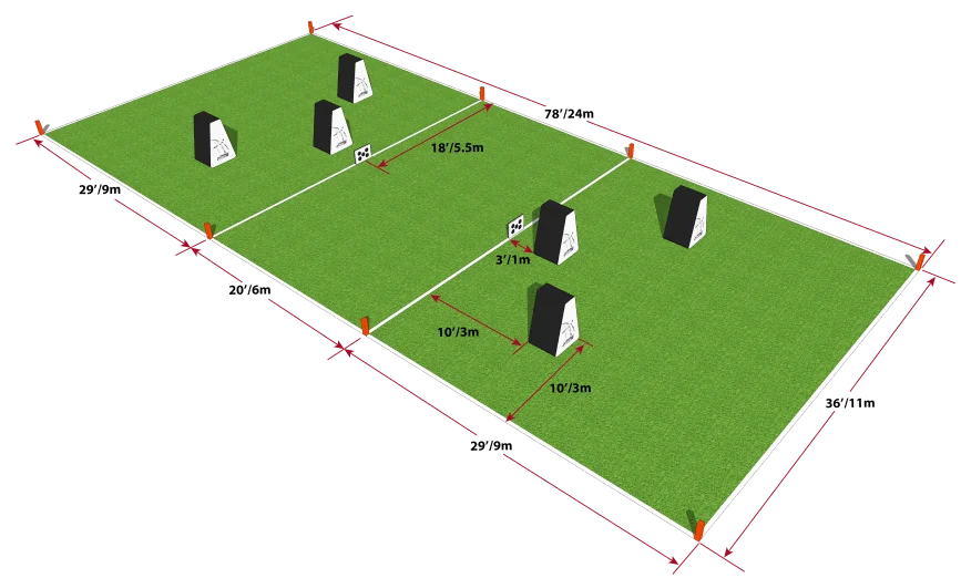 schéma d'un terrain d'archers